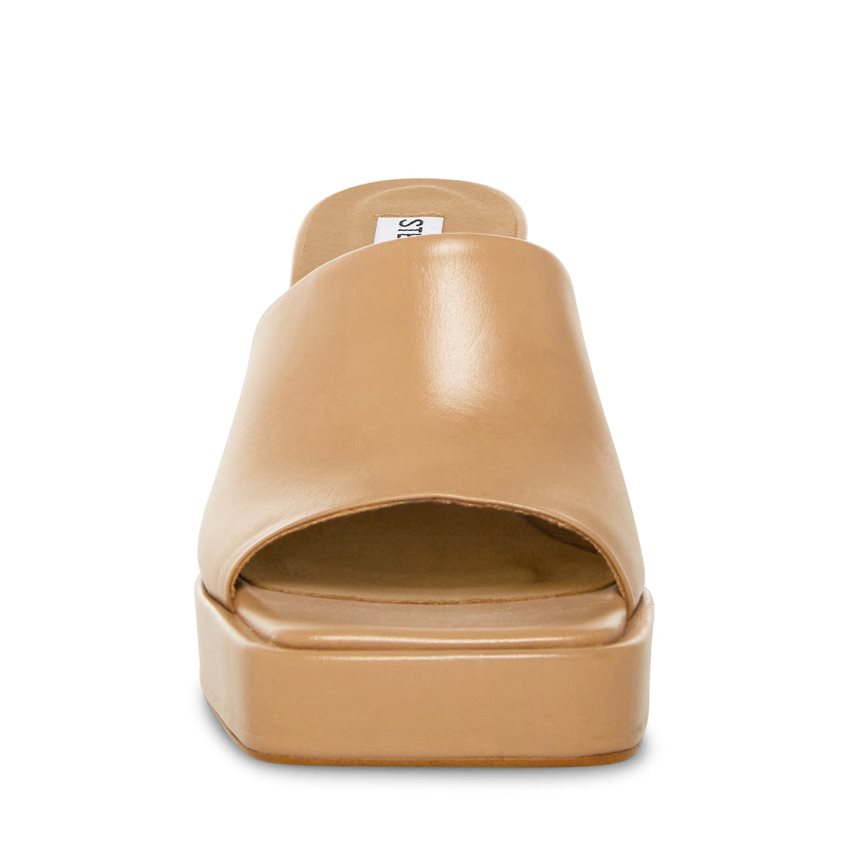 Mulas Steve Madden Alex Natural Cuero Mujer Beige | ES YC2801